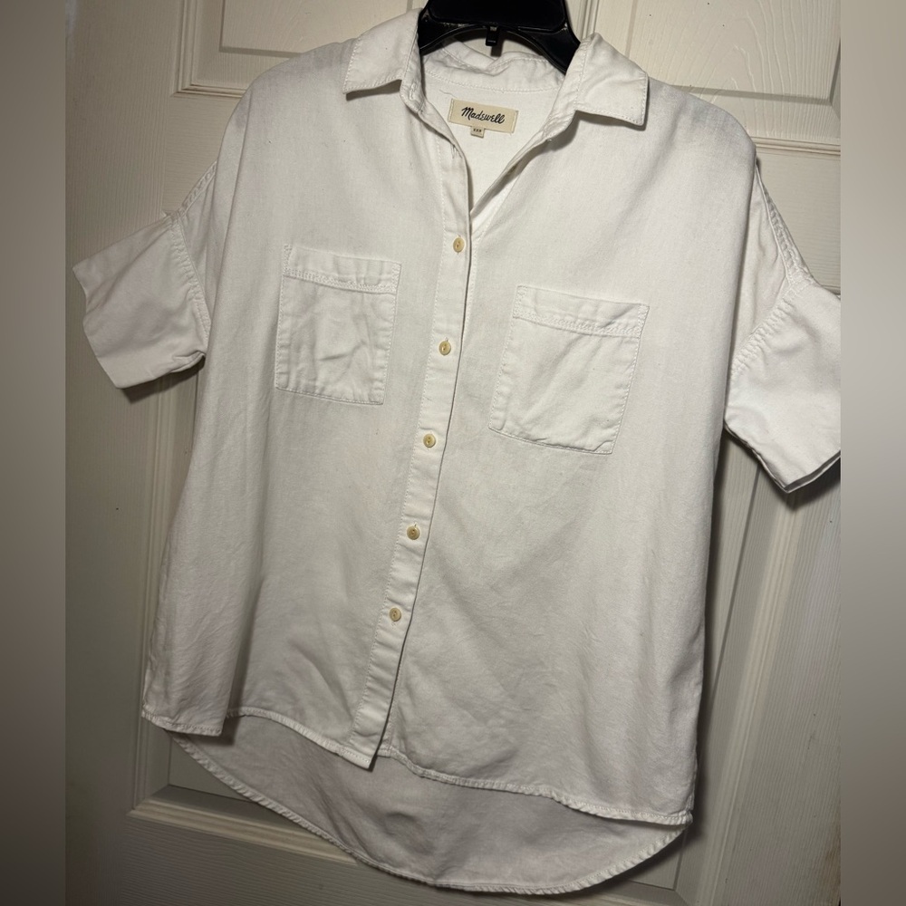 Madewell White Courier Casual Button Down Shirt Sz XXS
